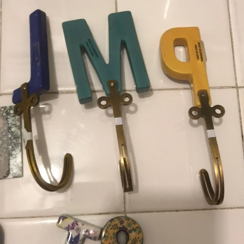 Anthropology Liberty Letter Hooks Letter J, & or T